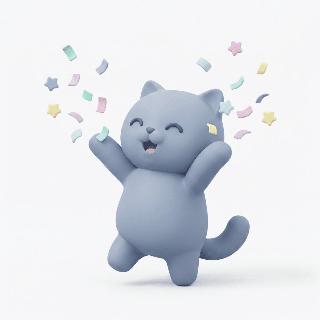 Cute cat mascot waving hello