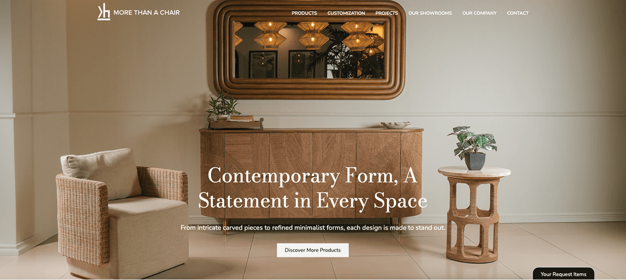 More Than A Chair website screenshot